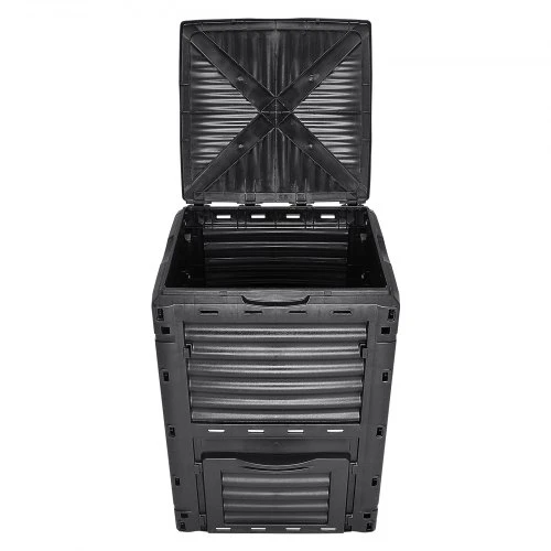Koduva Sodo komposto dėžė VEVOR, 300 l, juoda, PP, 61 x 61 x 83 cm