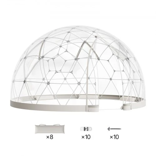 Koduva Sodo kupolas VEVOR GB-DOME-12, PVC, baltas / skaidrus, 360 x 220 cm, 4-7 asmenims