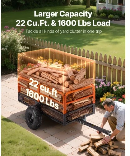 VEVOR Sodo priekaba TC4278, plieninė, 623 l, iki 725 kg, 221 x 73,5 x 83,5 cm