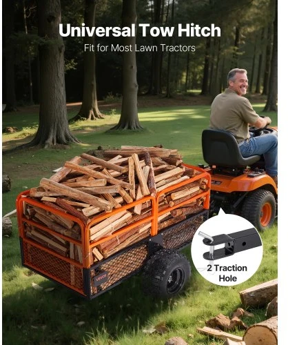 VEVOR Sodo priekaba TC4288, plieninė, 793 l, iki 800 kg, 221 x 81 x 94 cm