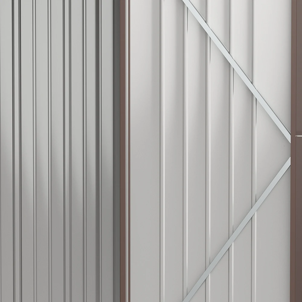Aosom Sodo sandėliukas, rudas, 161,5 x 94,5 x 196 cm, galvanizuotas plienas