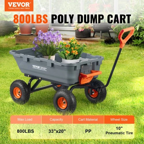 Koduva Sodo savivartis vežimėlis VEVOR TC4270, iki 363,6kg, 173 x 71 x 82 cm