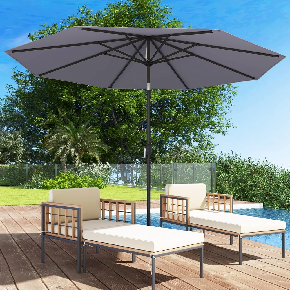 Promotion Sodo skėtis 300cm, pilkas spalvos, su rankena