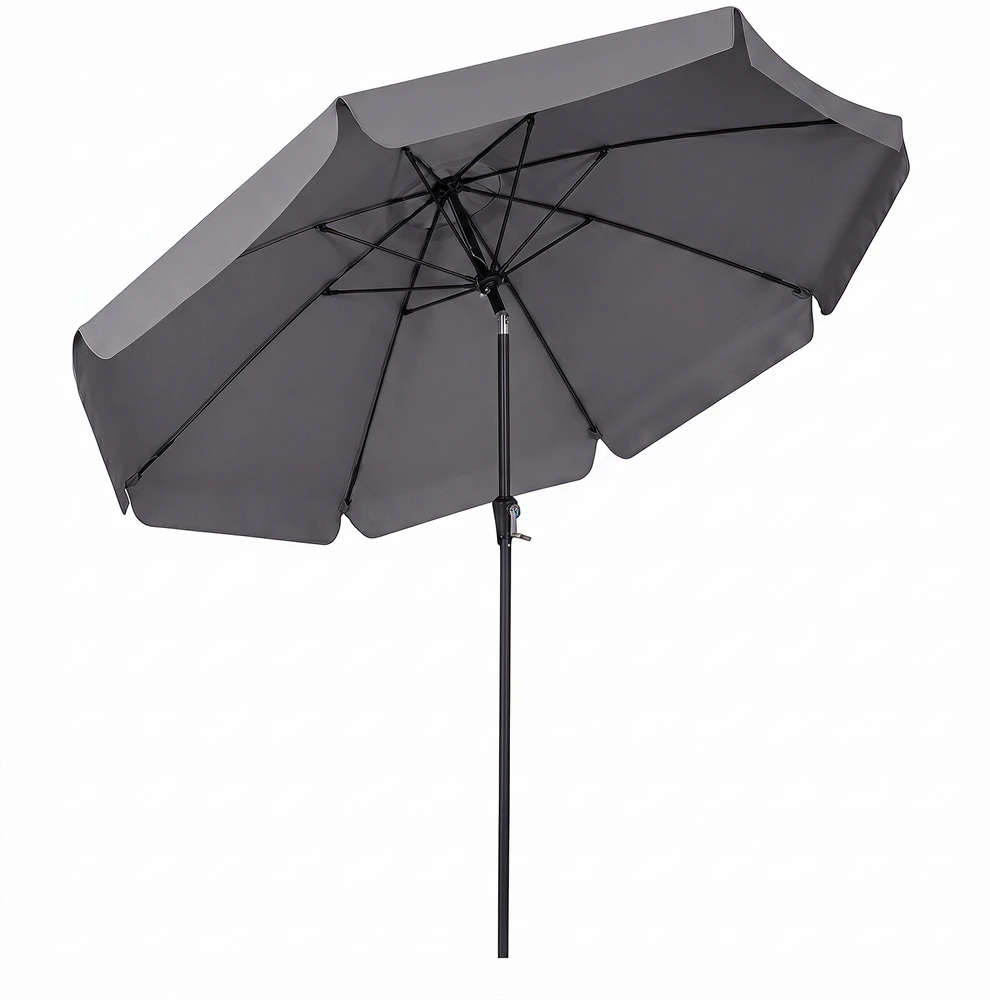 Promotion Sodo skėtis, pasukamas rankenėle, pakreipiamas 30°, pilkas, 286 x 249 cm