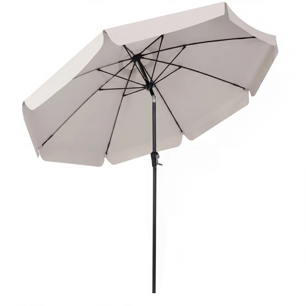 Promotion Sodo skėtis su bangotu kraštu, smėlio spalvos, 10 ft