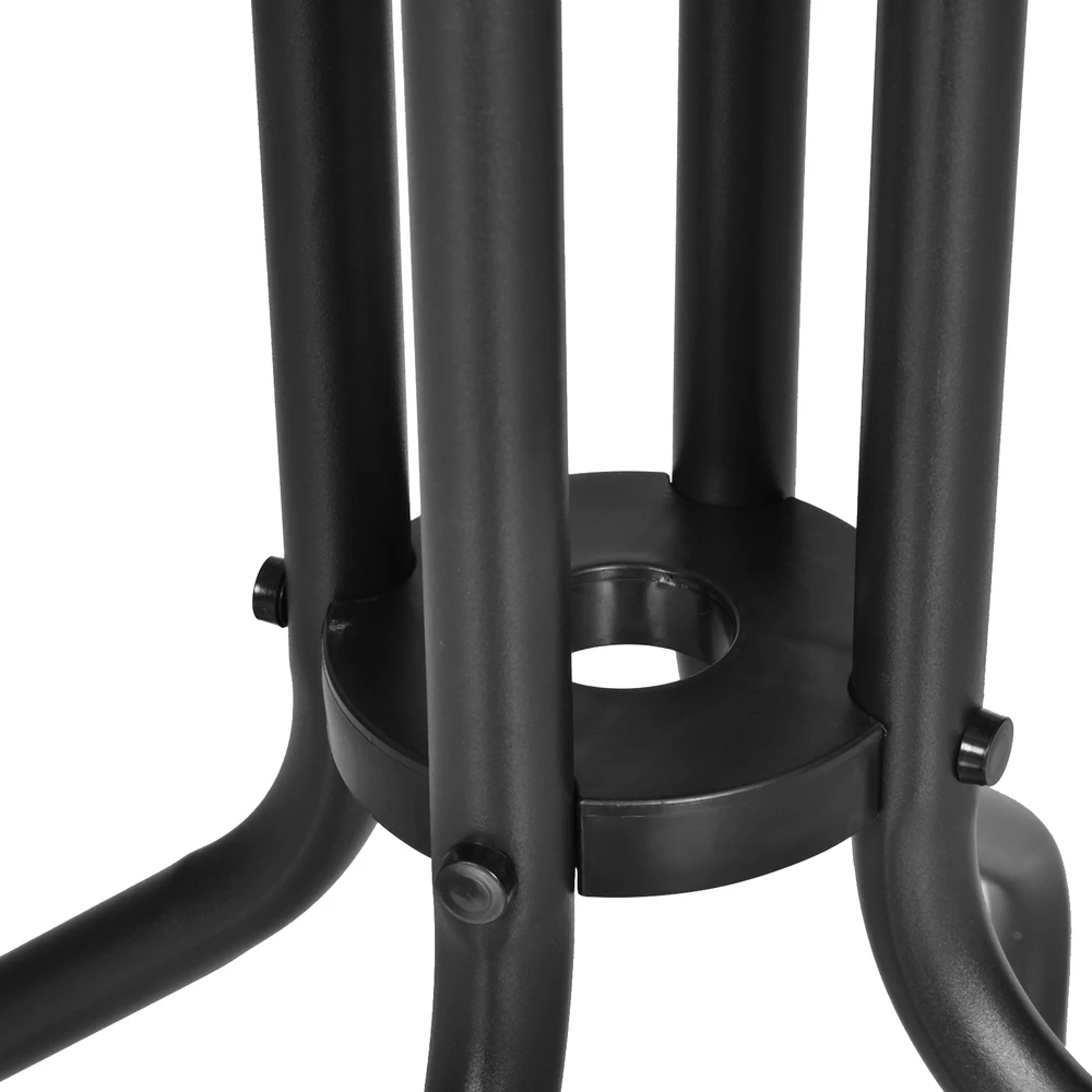 Aosom Sodo stalas balkono stalas, juodas, Ø60 x H70 cm, metalas ir saugus stiklas