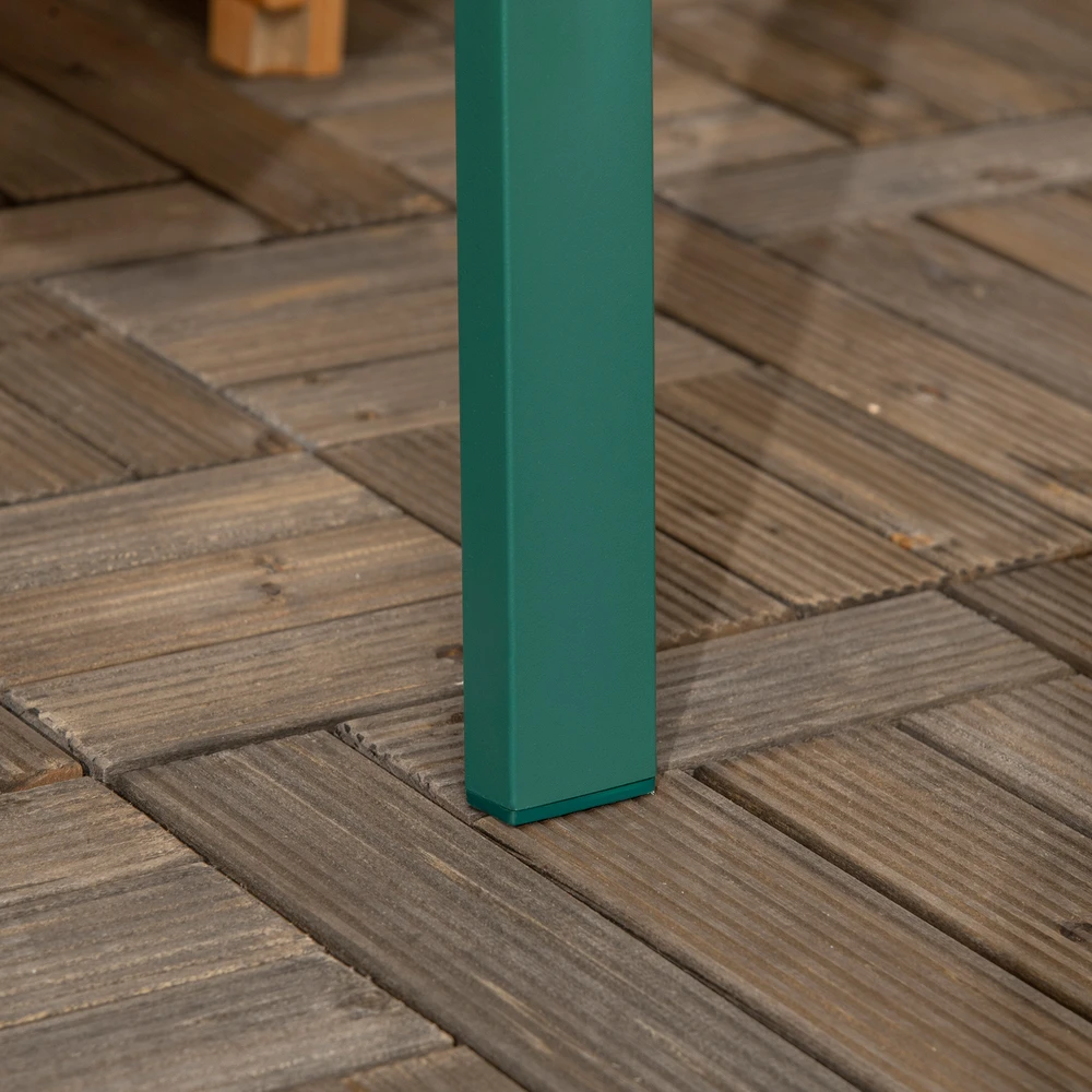 Aosom Sodo suoliukas iš metalo, 2 vietų, tamsiai žalias, 127 x 63 x 83 cm