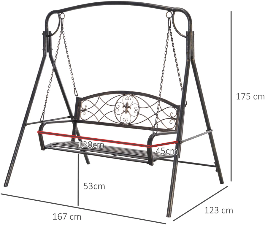 Koduva Sodo supynės, juodos, metalinės, 167 x 123 x 175 cm