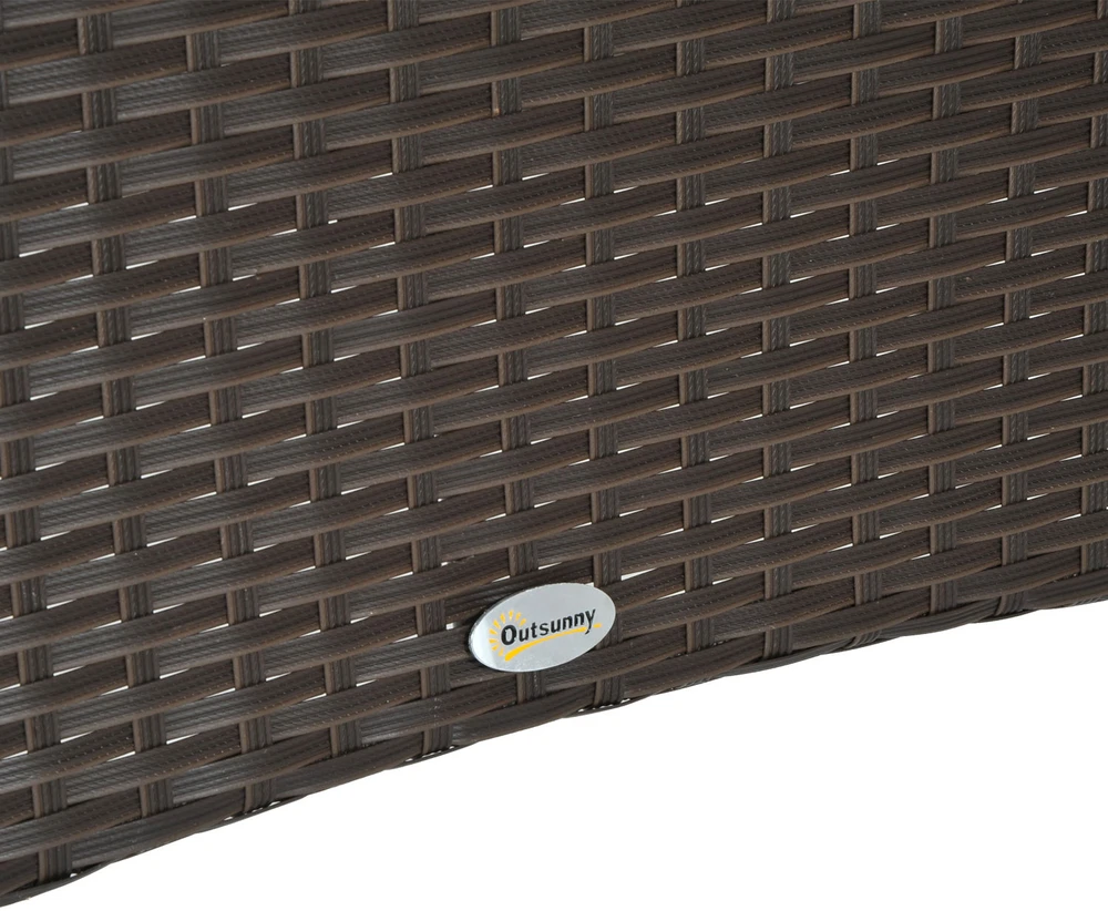 Aosom Sodo valgomojo stalas, poliratano, saugumo stiklas, rudas / juodas, 150 x 85 x 74 cm