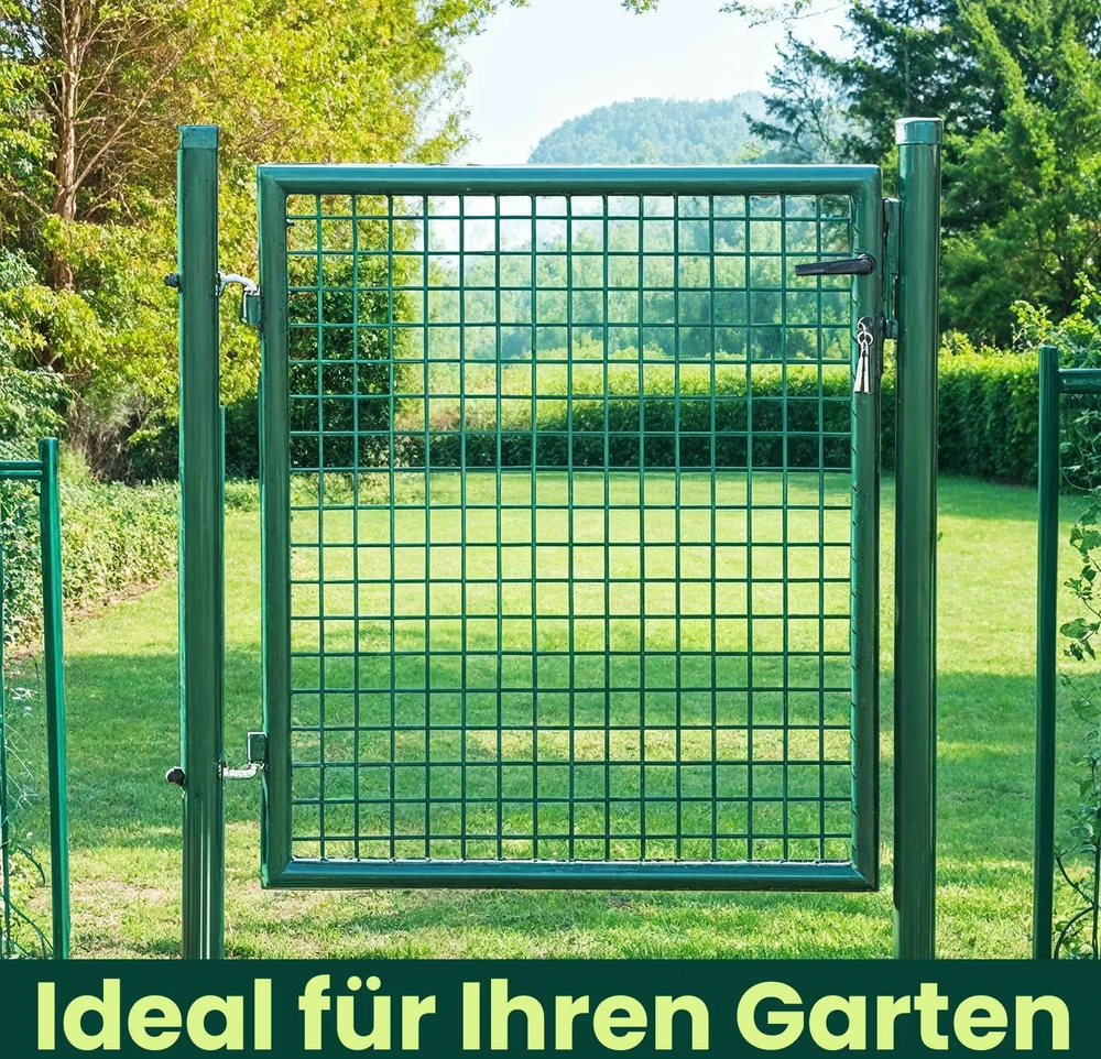Koduva Sodo vartai iš cinkuoto plieno, žali, 106 x 6 x 145 cm, su spyna ir 3 raktais