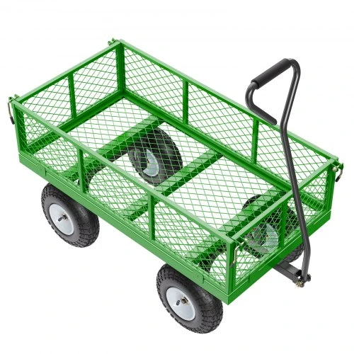 VEVOR Sodo vežimėlis V900G su nuimamais tinkliniais bortais, juodas / žalias, iki 408 kg, 184 x 56 x 54 cm