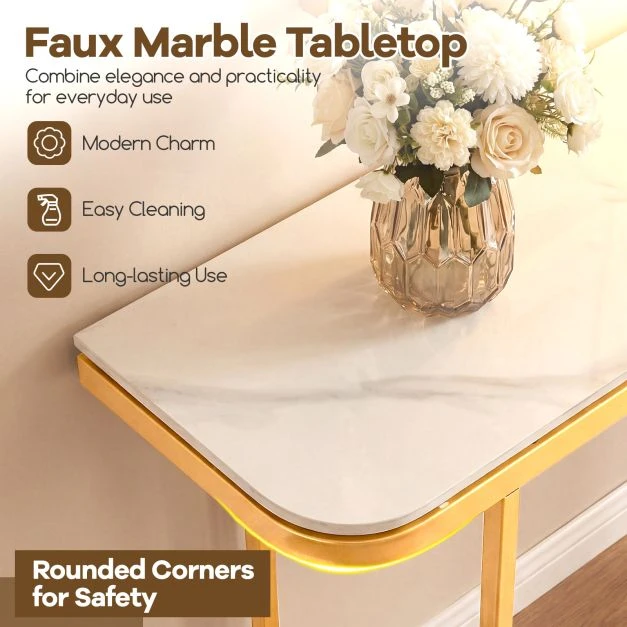 Promotion Sofa staliukas su dirbtinio marmuro viršumi