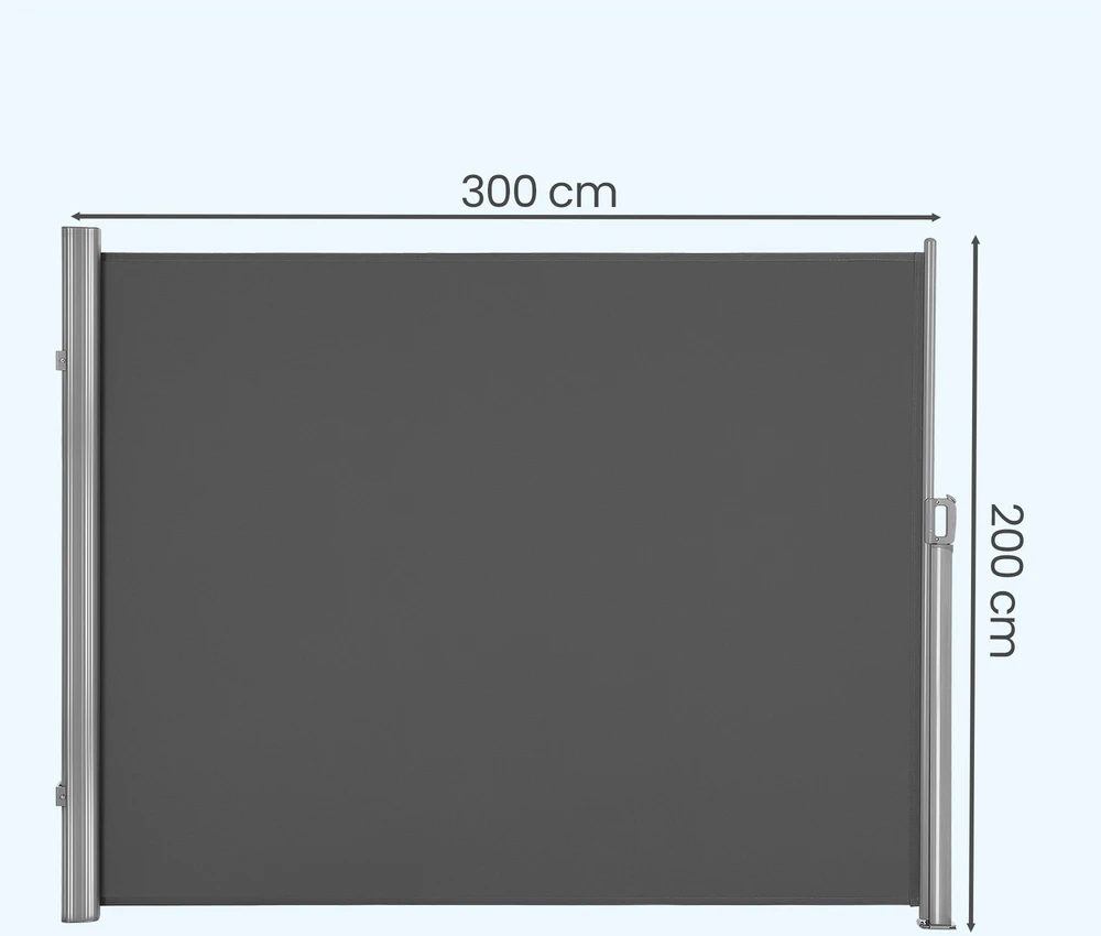 Songmics Šoninė markizė 200 x 300 cm, aliuminio lydinys, poliesteris su PU danga, antracito