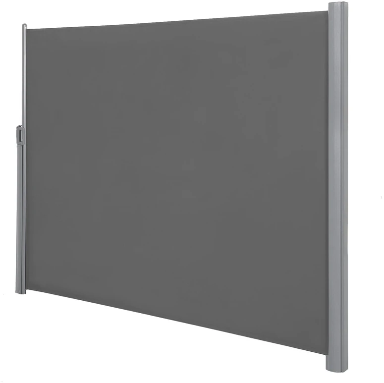 Songmics Šoninė markizė iš aliuminio lydinio, 180 x 400 cm, nepermatoma, antracito spalvos
