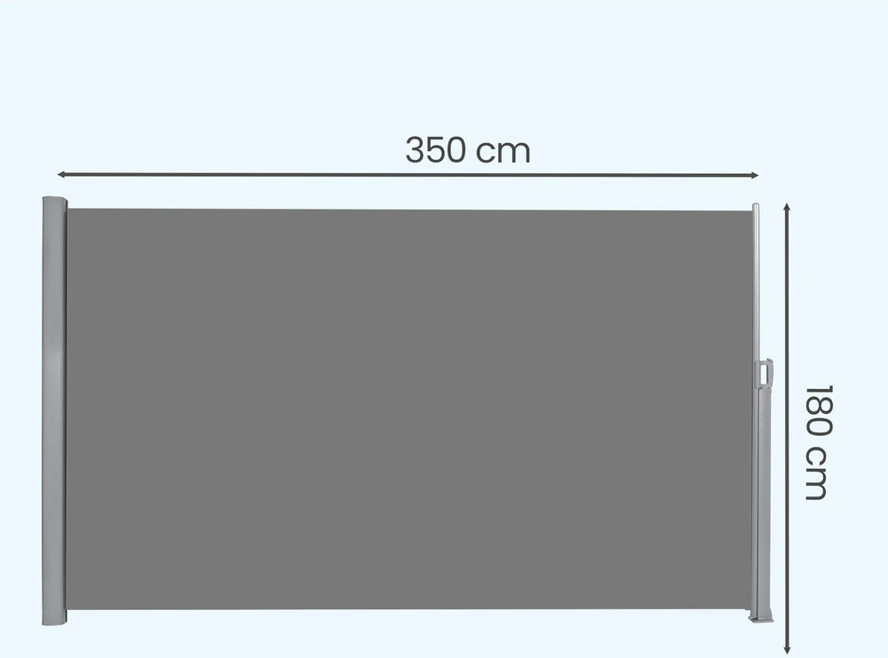 Songmics Šoninė markizė su aliuminio lydinio kasete, 1,8 x 3,5 m, pilka, ištraukiama