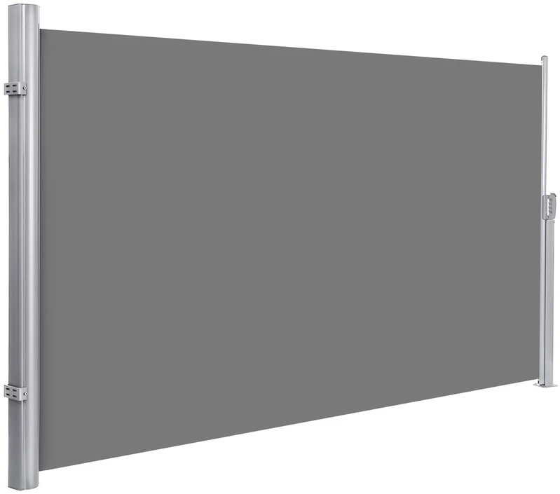 Songmics Šoninė markizė su aliuminio lydinio kasete, 1,8 x 3,5 m, pilka, ištraukiama