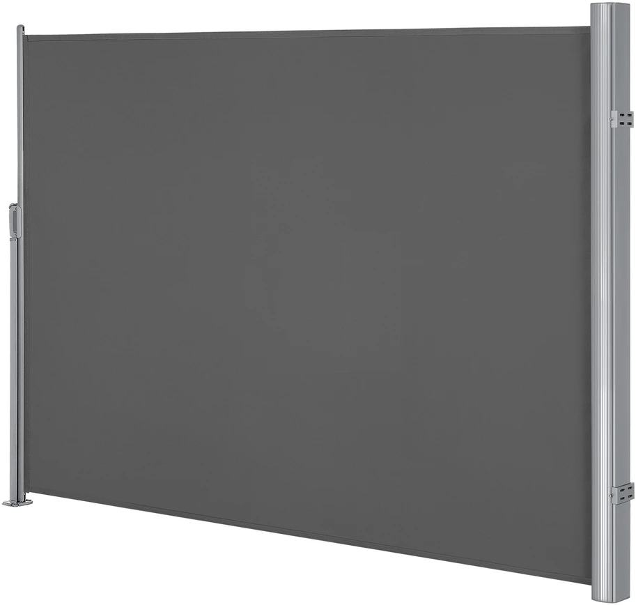 Songmics Šoninė markizė su aliuminio lydinio kasete, 160 x 400 cm, antracito spalvos