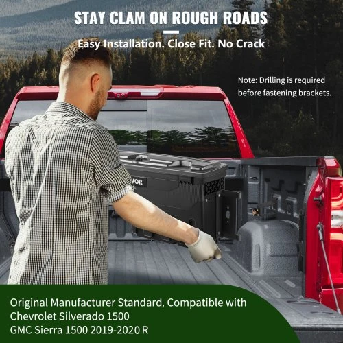 VEVOR Šoninė pikapo dėžė įrankiams, kairė+dešinė, Chevrolet Silverado 1500 / GMC Sierra 1500 2019-2020, juoda, 25 l