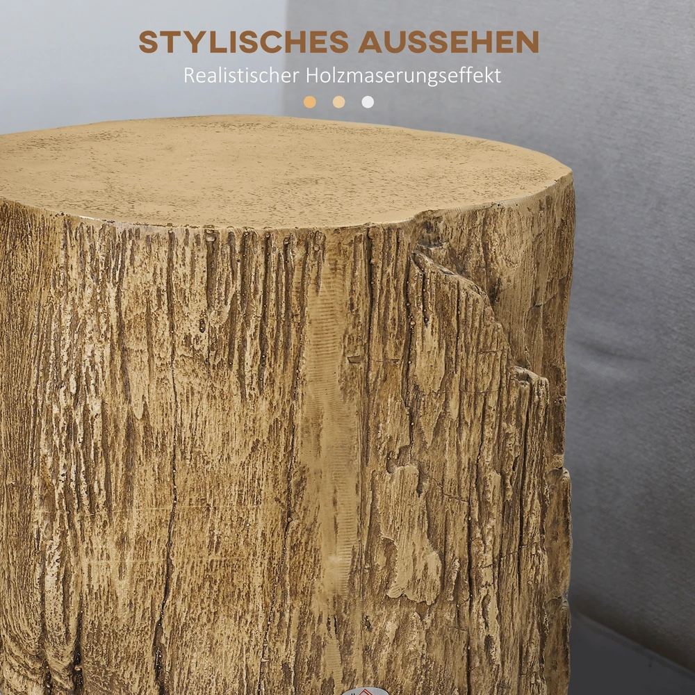 Aosom Šoninis staliukas medžio kamieno išvaizdos, 37 x 37 x 43 cm, natūralaus medžio