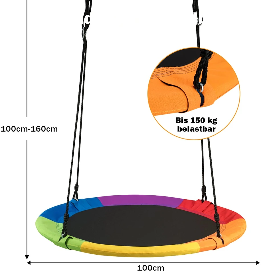 Promotion Spalvingas lizdo sūpynės 100 cm iki 150 kg