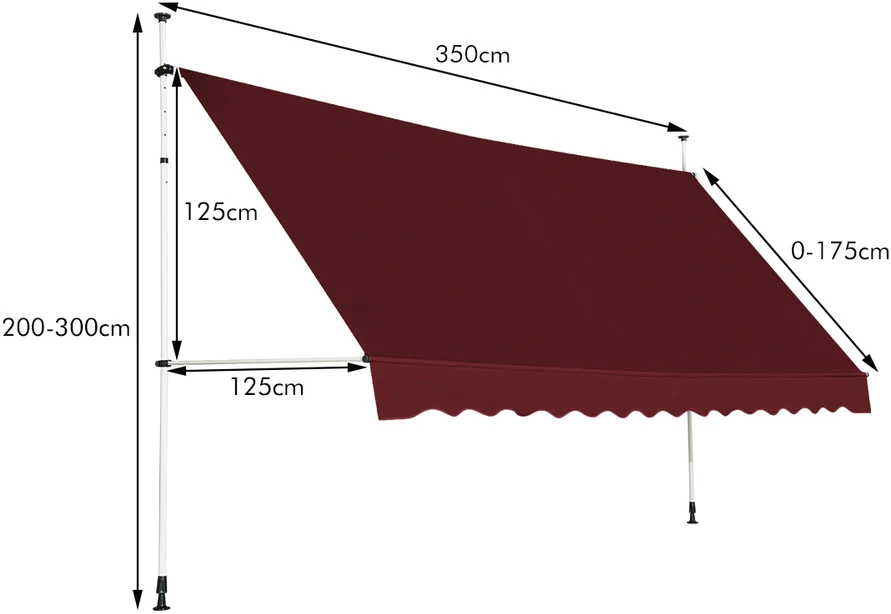 Koduva Spaustuvo markizė 350 cm vyno raudona