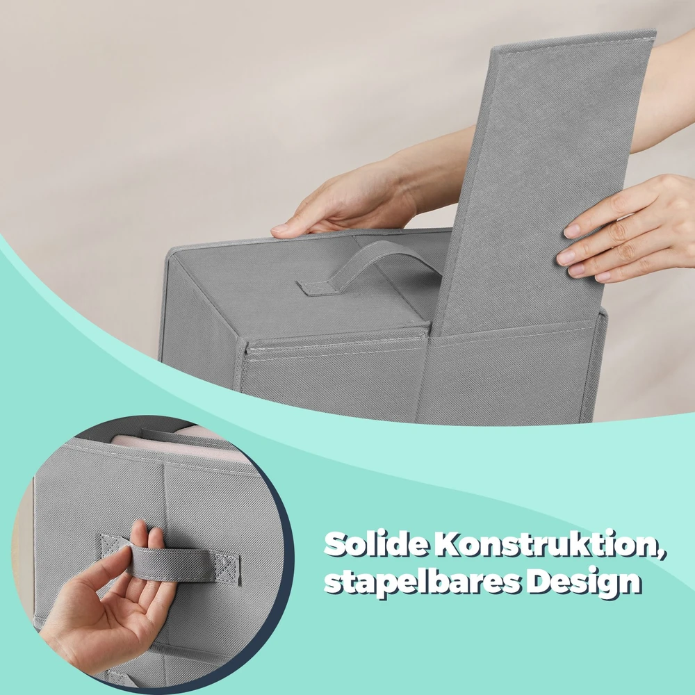 Koduva Spintos organizatoriai, 4 vnt. rinkinys, sulankstomi, 6 skyrių, 42 x 30 x 17 cm, pilkai mėlyni