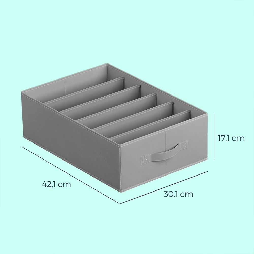 Koduva Spintos organizatoriai, 4 vnt. rinkinys, sulankstomi, 6 skyrių, 42 x 30 x 17 cm, pilkai mėlyni