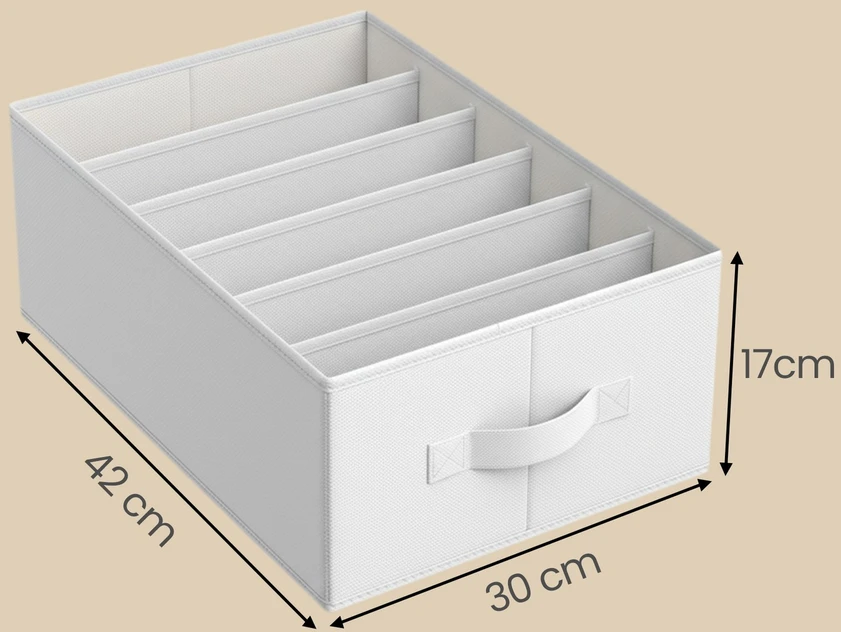Koduva Spintos organizatorių rinkinys, 4 vnt., po 6 skyrius, sulankstomos dėžės 42 x 30 x 17 cm