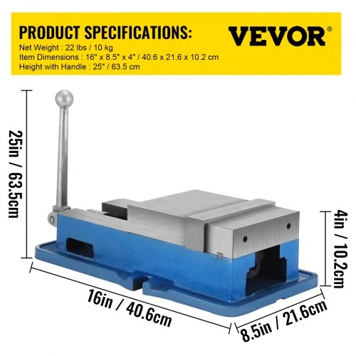 Koduva Staklių spaustuvas VEVOR, 15,2 cm žiočių plotis, 22,4kg