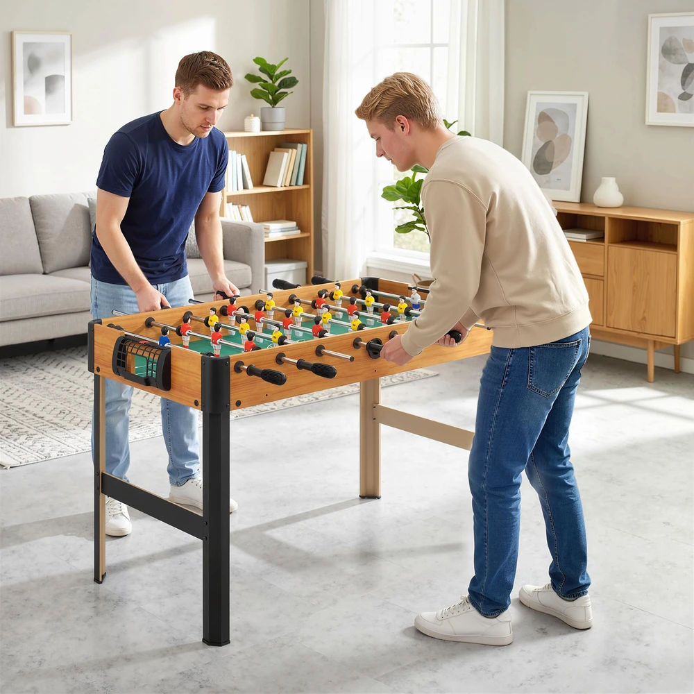 Koduva Stalo futbolo rinkinys, 2 kamuoliukai, neslystančios rankenos, rudos ir juodos spalvos, MDF, 118 x 104 x 69 cm