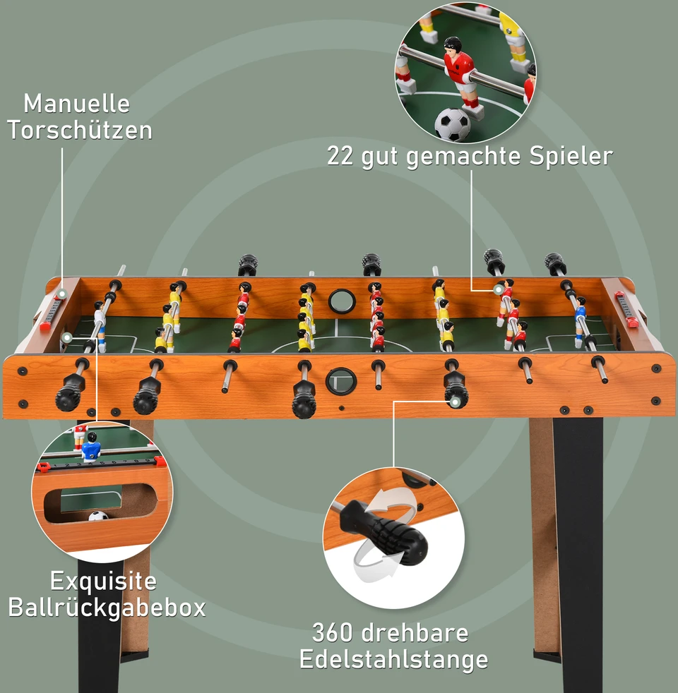 Koduva Stalo futbolo stalas su 22 figūrėlėmis ir 2 kamuoliukais, medžio spalvos ir juodas