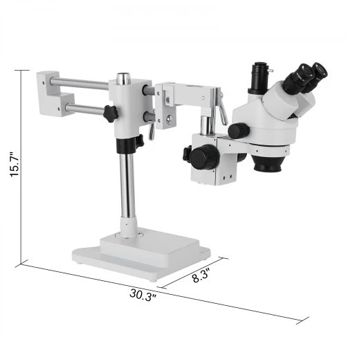 VEVOR Stereomikroskopas 3.5X-90X, trinokulinis, su dviguba strėline atrama