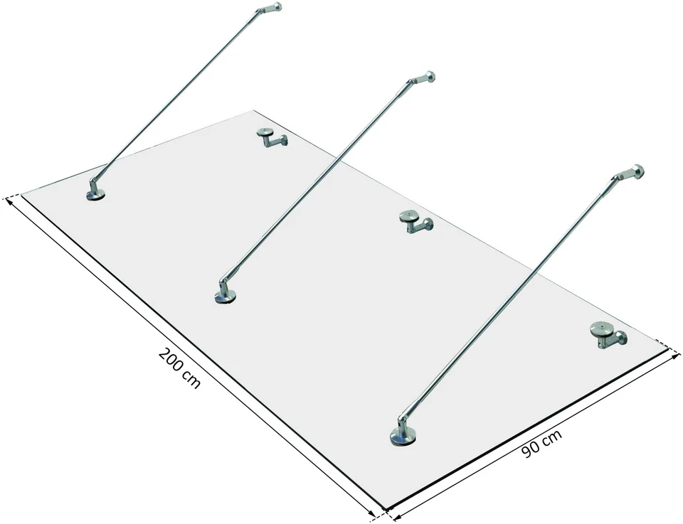 Aosom Stiklinis stogelis durims, skaidrus, nerūdijantis plienas, 200 x 90 cm