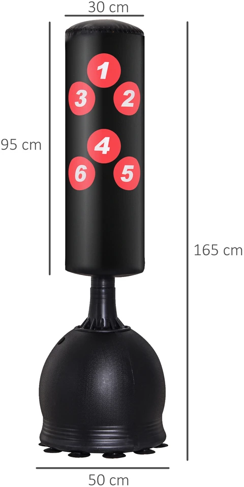 Aosom Stovimas bokso maišas, 165 cm, juodas