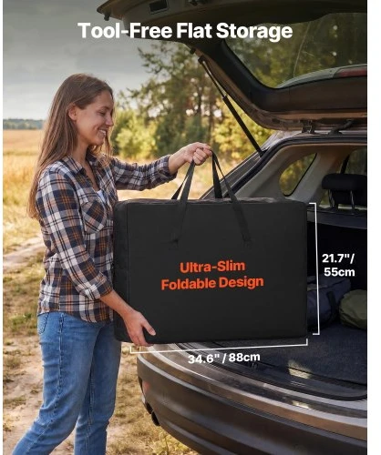 VEVOR Stovyklavimo virtuvės stalas 13045, sulankstomas, su 4 šoniniais staliukais, 130 x 45 x 90 cm