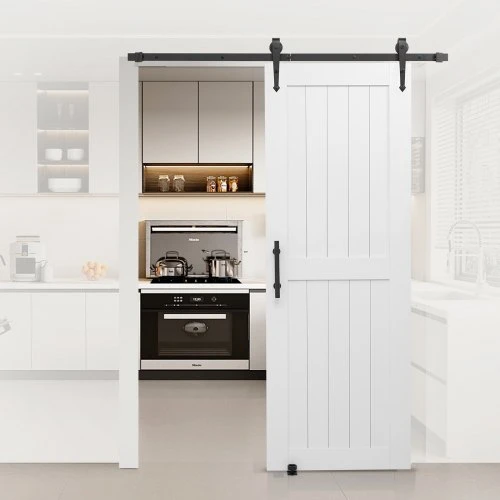Koduva Stumdomos tvarto durys VEVOR, H formos, baltos, 76 x 213 cm, MDF ir mediena
