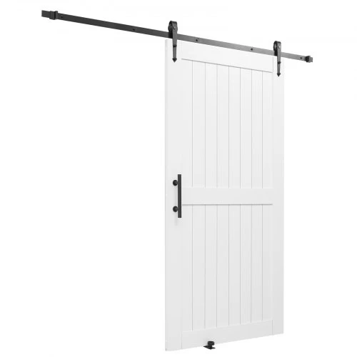 Koduva Stumdomos tvarto durys VEVOR, H formos, baltos, 107 x 213 cm, su furnitūros rinkiniu