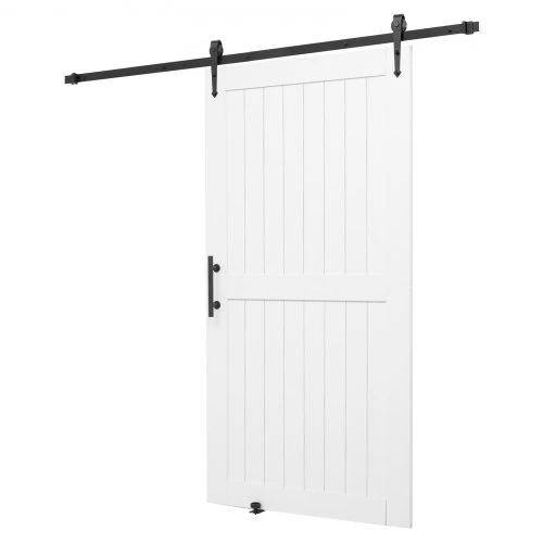 Koduva Stumdomos tvarto durys VEVOR, H formos, baltos, 107 x 213 cm, su furnitūros rinkiniu