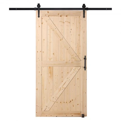 Koduva Stumdomų tvarto durų komplektas VEVOR, medinės, 107 x 213 cm