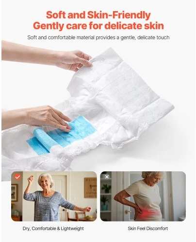 VEVOR Suaugusiųjų sauskelnės su lipniais užsegimais, XL, 40 vnt.