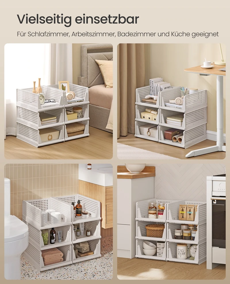 Koduva Sudedamas spintos organizatorius, 6 vnt. rinkinys, baltas, PP plastikas, 43 x 33 x 18,5 cm