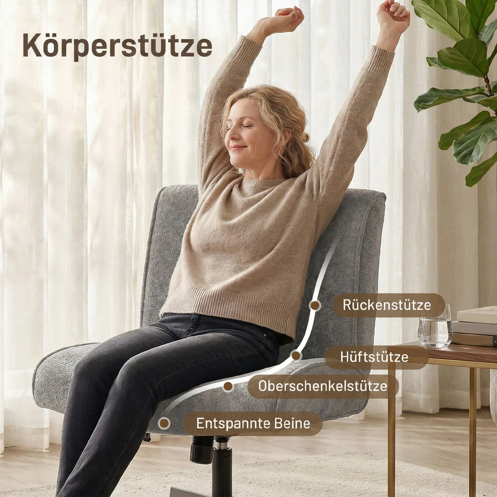 Koduva Sukamasis akcentinis krėslas, pilkas, 82-90 cm