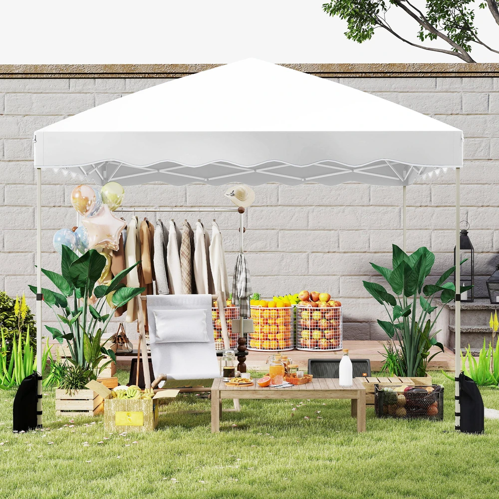 Promotion Sulankstoma 10x10 pėdų palapinė su ratukais - Balta