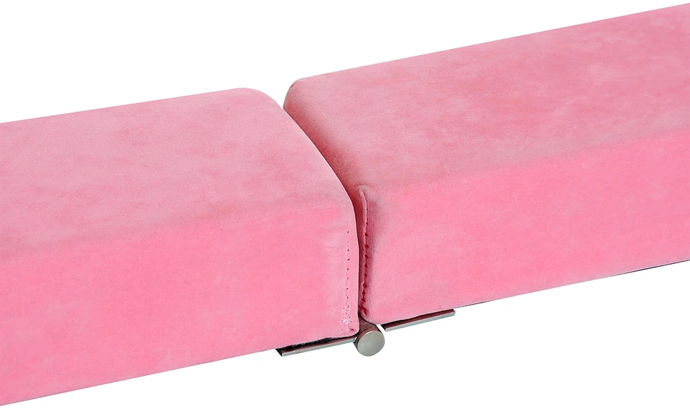Aosom Sulankstoma gimnastikos juosta, neslystanti, zomšos danga, mediena, 210 x 10 x 6,5 cm, rožinė