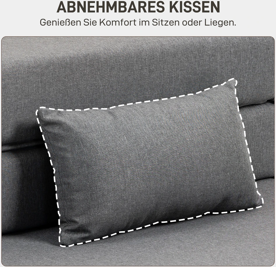 Koduva Sulankstoma grindų sofa-lova su pagalve, tamsiai pilka, 210 x 80 cm