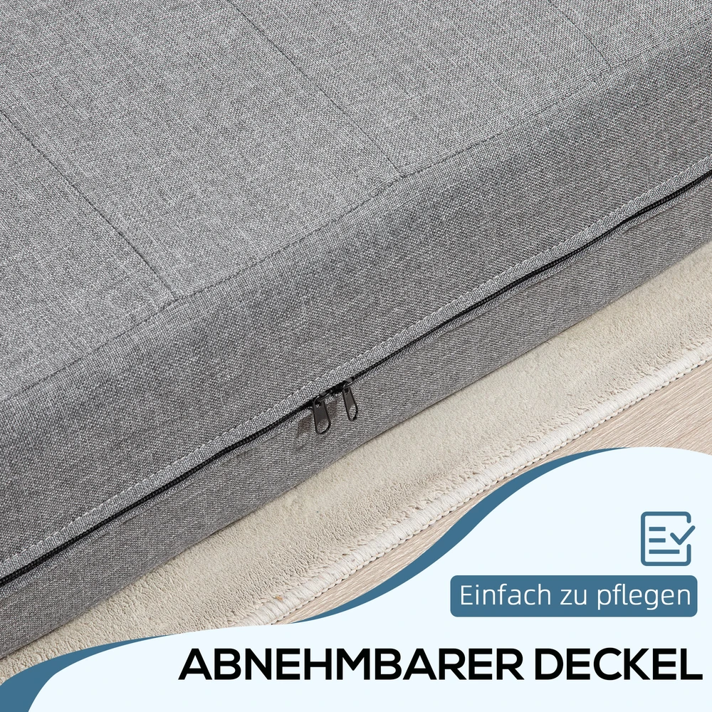 Fotelis Aosom Sulankstoma grindų sofa su miego funkcija, svečių lova, pilka, 138 x 80 x 50 cm