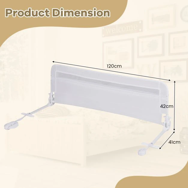 Promotion Sulankstoma kūdikio lovelės apsauga 120 cm balta