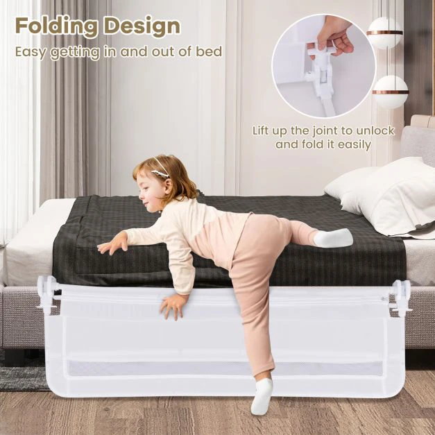 Promotion Sulankstoma kūdikio lovelės apsauga 120 cm balta