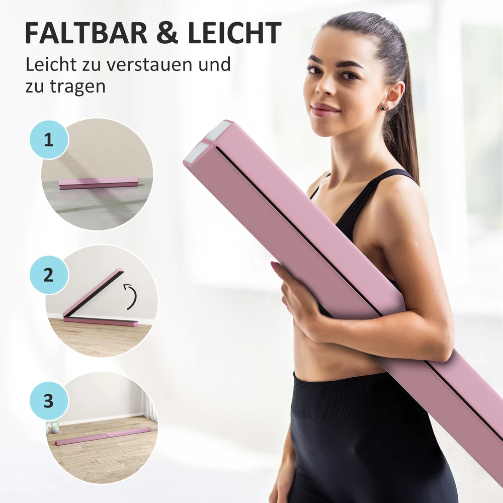 Sofa Aosom Sulankstoma pusiausvyros sija, 2,4 m, rožinė, iki 80 kg