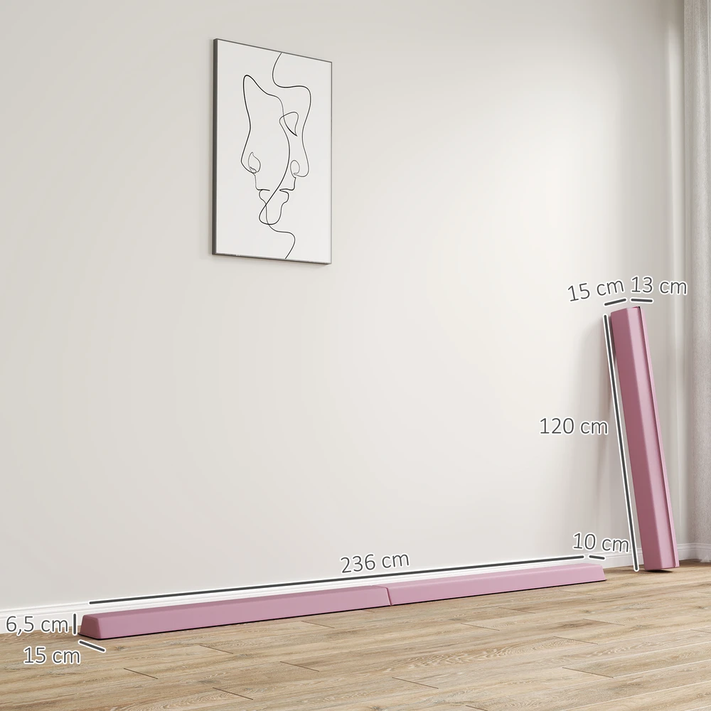 Sofa Aosom Sulankstoma pusiausvyros sija, 2,4 m, rožinė, iki 80 kg